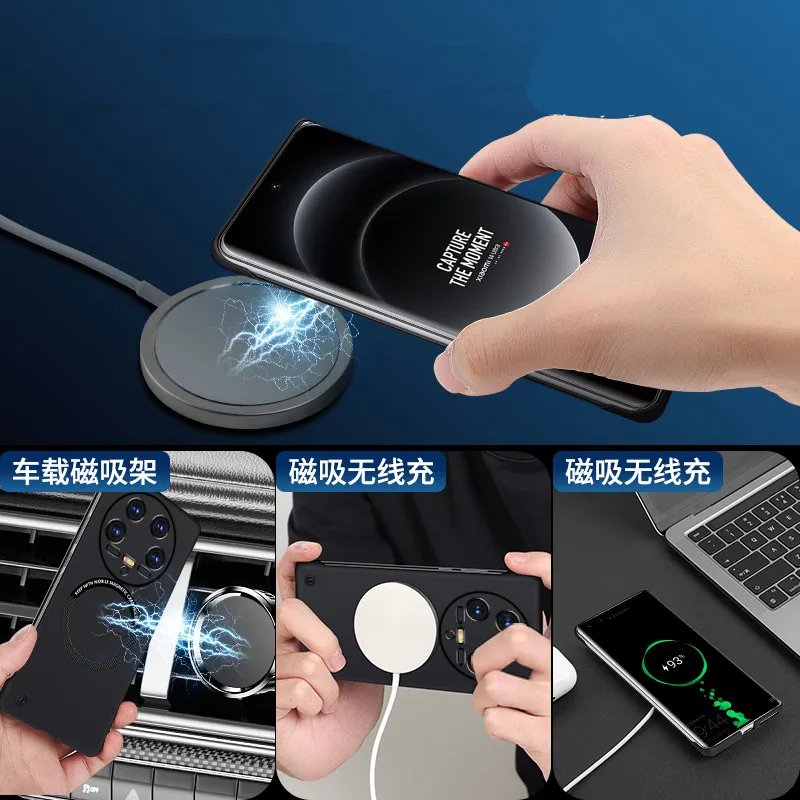 Матовый ультратонкий чехол без рамки для Xiaomi Mi 14 Ultra Pro Magsafe Case Безрамное