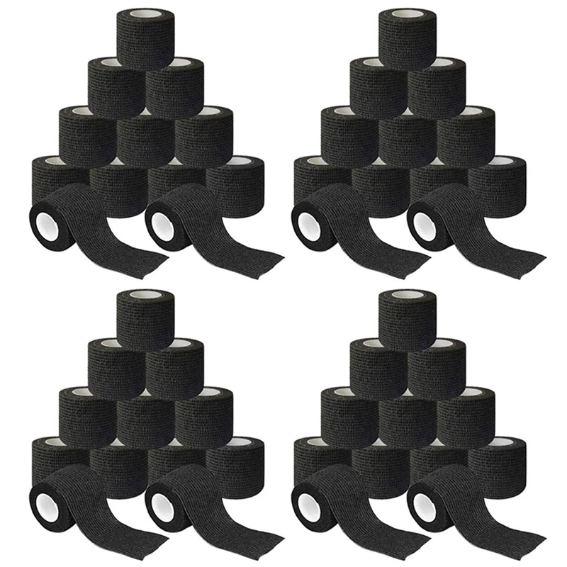 

48 Rolls Of Non-Woven Self-Adhesive Bandage Outdoor Sports Tape Finger Joint Bandage 5Cm X 4.5M Black