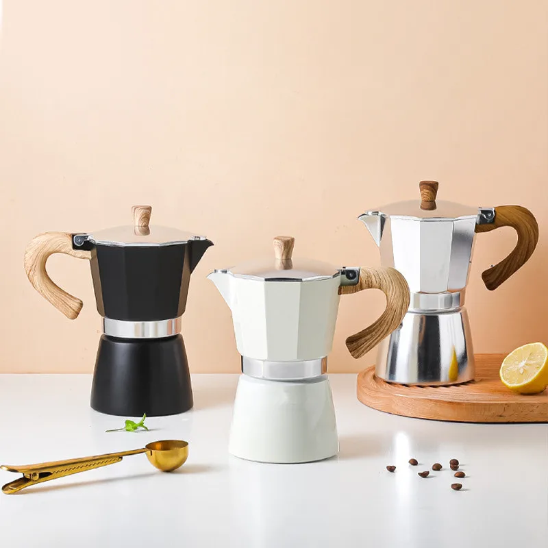 

Aluminum Coffee Pot European Octagonal Coffee Appliance Moka Pot
