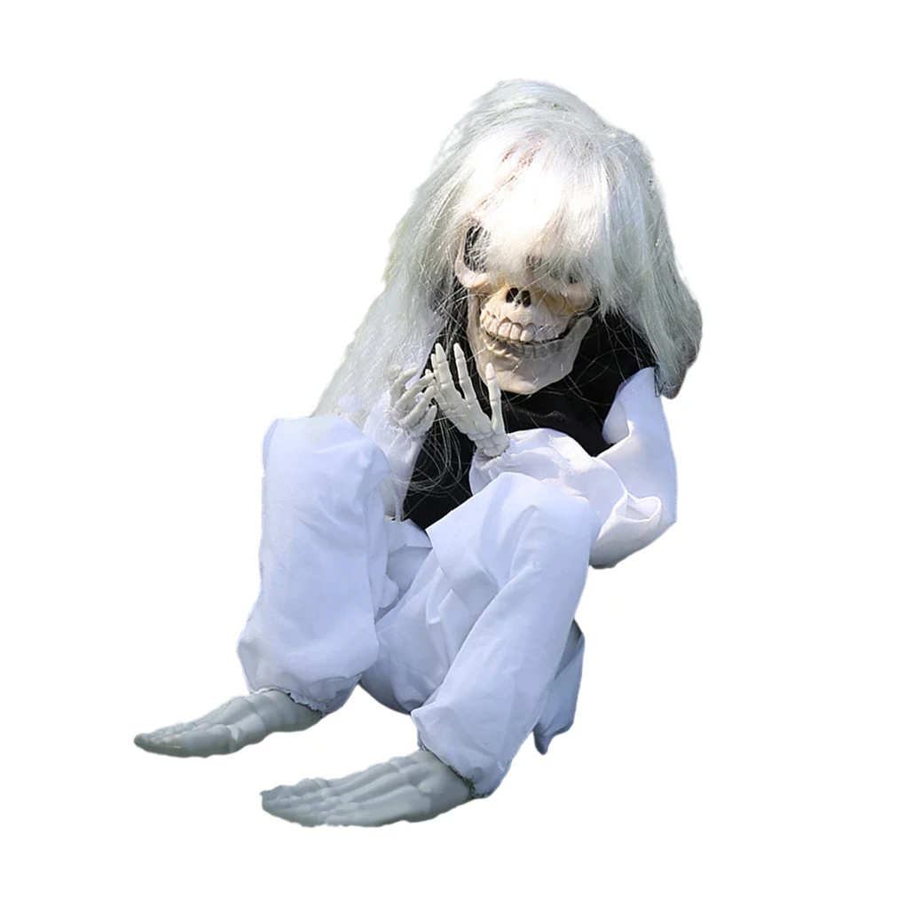

New Skeleton Ghost Skull Props Movable Bones Animated Scary Singing Skull Props Indoor Decoration For Kids Gift Escape Room Tool