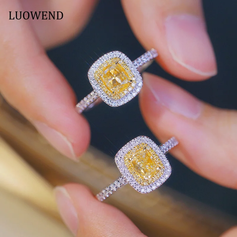 Кольцо LUOWEND из белого золота 18 карат