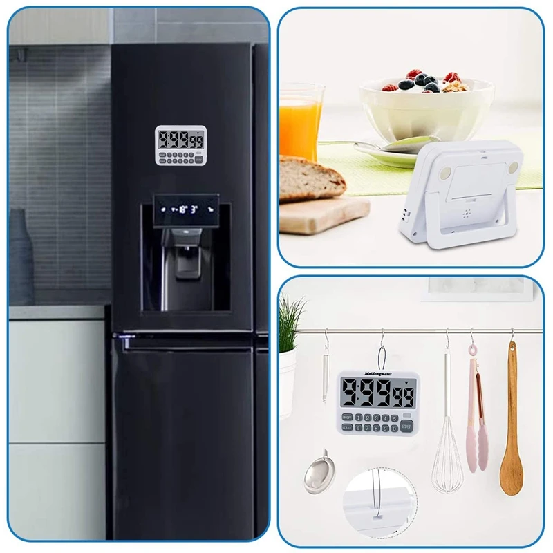 kitchen timer digital kitchen timer magnetic countdown timer with loud alarm big digits back stand for cooking classroom free global shipping