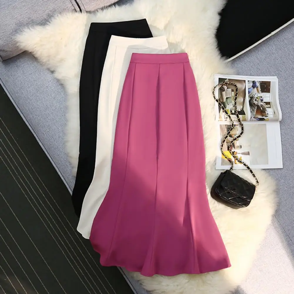 Юбка-карандаш женская с завышенной талией Офисная винтажная юбка-годе на молнии