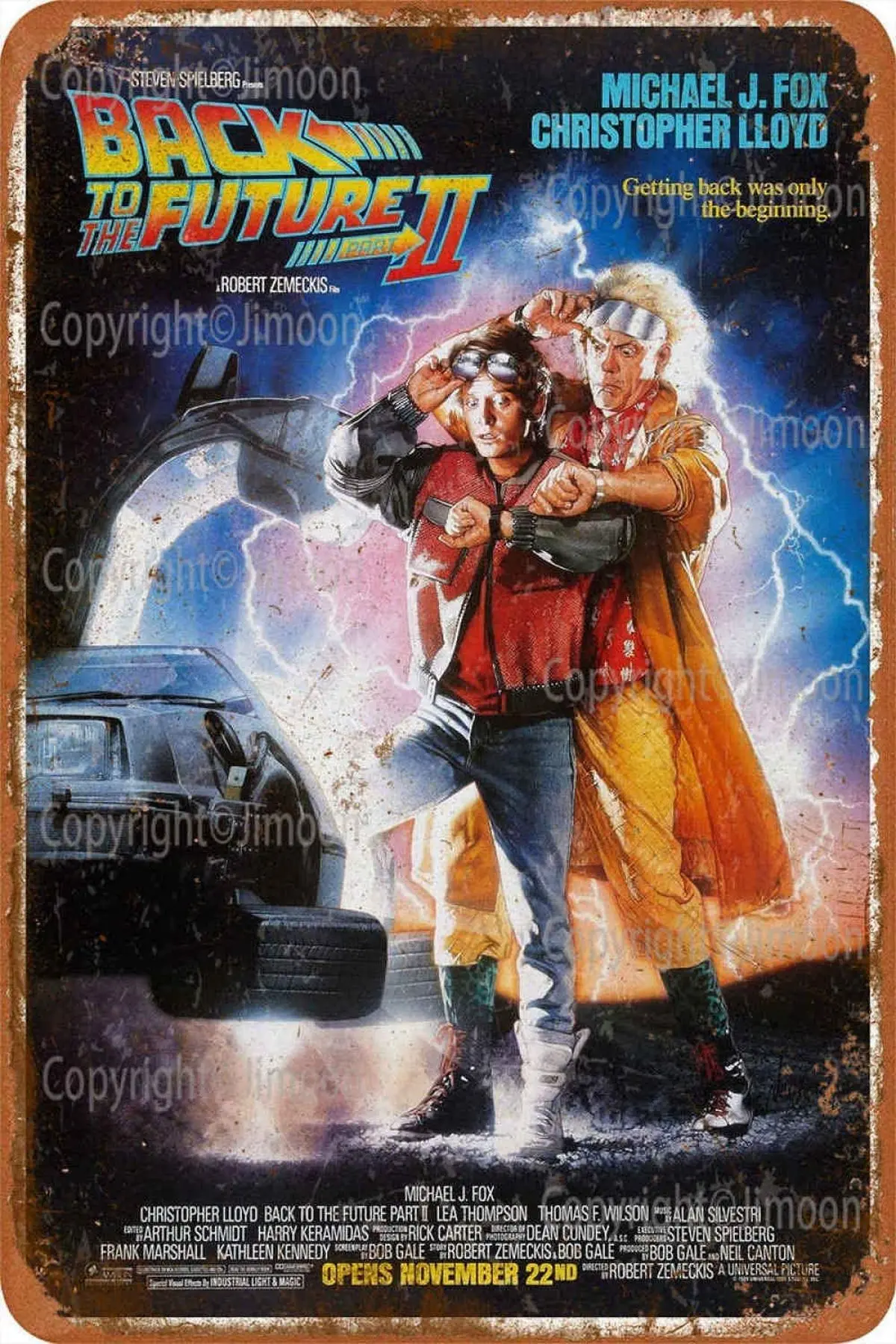 

Back To The Future for Michael J.Fox Christopher Lloyd Vintage Tin Sign Art Iron Painting Rusty Poster Decoration Aluminum plaque