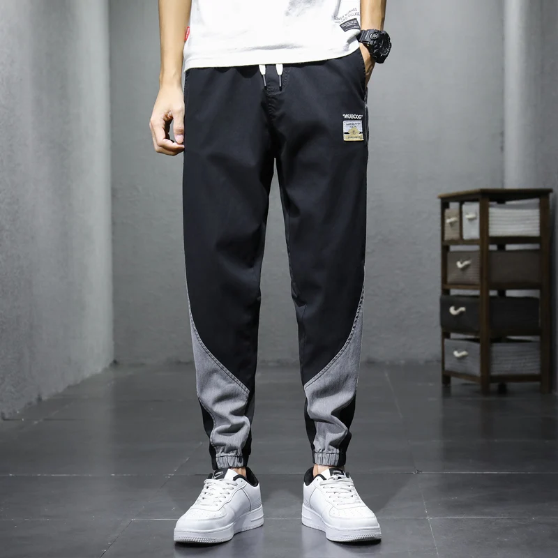 Spring/autumn loose men's cargo jeans fashion Harlan cotton street wear Harajuku pants jogging elastic waist pants men M-5XL