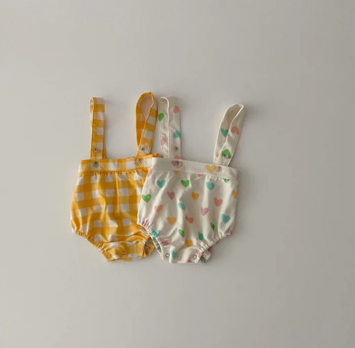 

Комбинезоны для новорожденных девочек на весну и лето, комбинезон в клетку с принтом, Детский комбинезон без рукавов, детская одежда