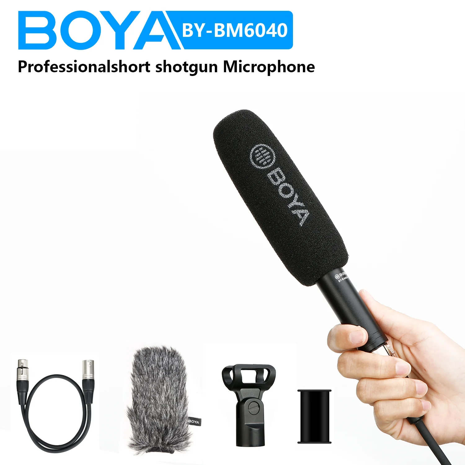 BOYA BY-BM6040 конденсаторный микрофон для съемки вещания и съемки на камере, из алюминиевого сплава