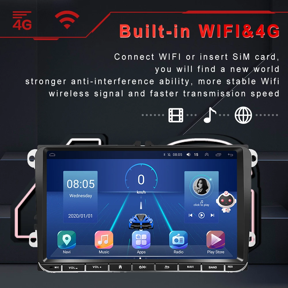 Мультимедийный плеер OiLiehu на Android для Volkswagen/VW/Skoda/Seat/Passat/Golf/Touran/Passat/EOS/POLO/MK5