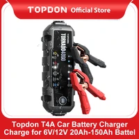 6V 12V Car Battery Charger For Acid Lithium Battery Topdon T4000 Power Repair Automatic Jump Starter 20Ah -150Ah Battery Charger