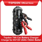 Автомобильное зарядное устройство для литиевых аккумуляторов Topdon T4000, 6 в12 В, автоматическое пусковое устройство для ремонта аккумуляторов 20 Ач-150 Ач