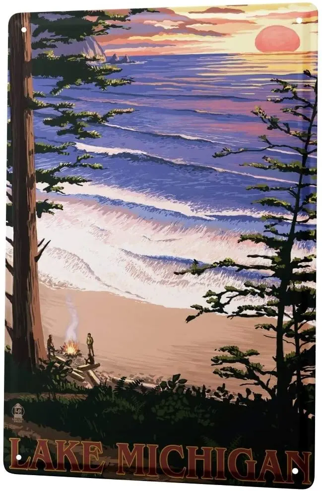 

Жестяной металлический знак с 2004 года, декоративный знак, таблички для украшения дома во всем мире, тур по озеру Мичиган