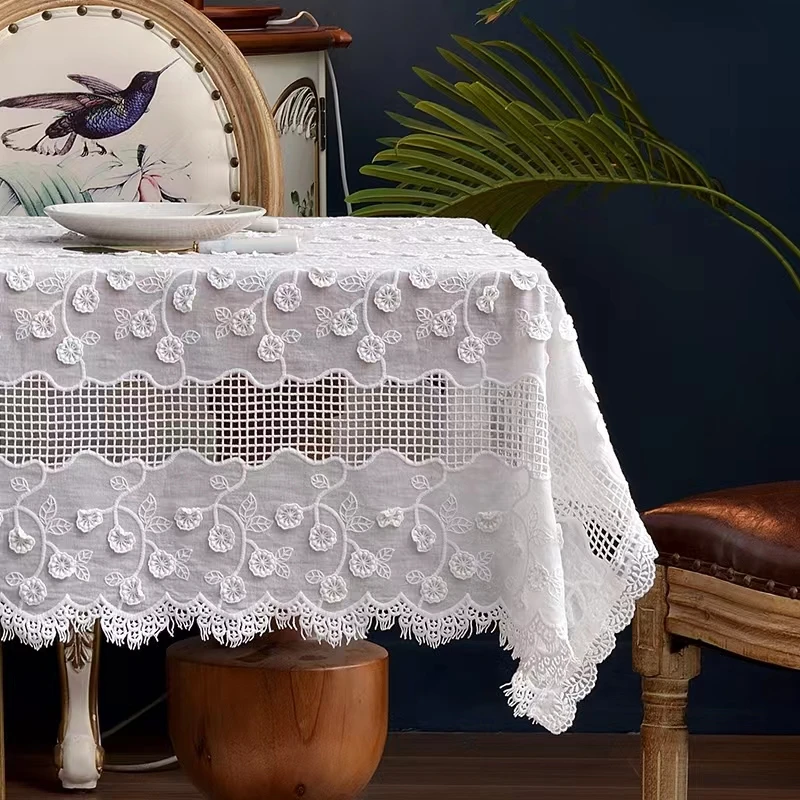 

Скатерть кружевная белая в скандинавском стиле, роскошная легсветильник круглая домашняя прямоугольная скатерть