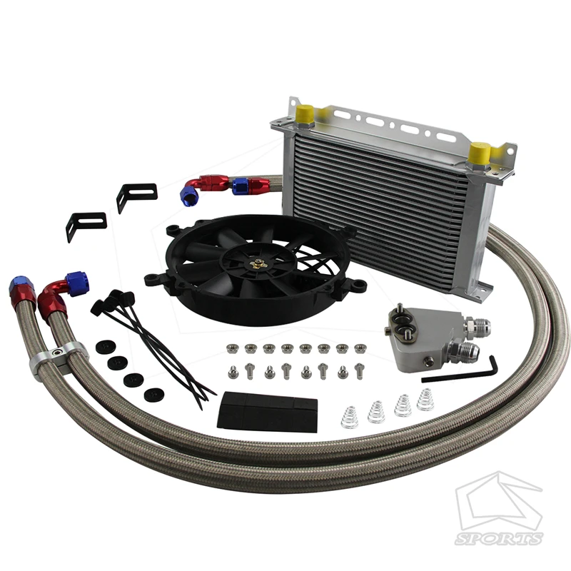 

Комплект масляного радиатора двигателя 22 ряда + адаптер сэндвич-пластины подходит для LS1 LS2 LS3 LSX VE HSV