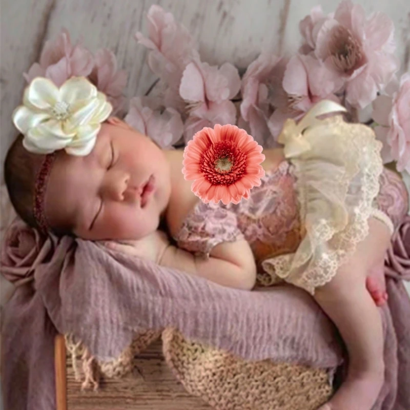 

0-1M Newborn Shower Gift Photo Props Princess Jumpsuit Headband Photography Suit