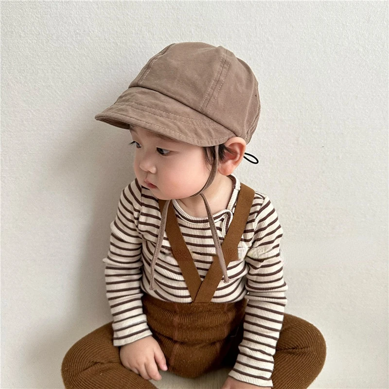

5223A Baby Hats 2023 Spring and Summer Thin Lace-up Children's Sun Hat Adjustable Baseball Caps for Boys and Girls