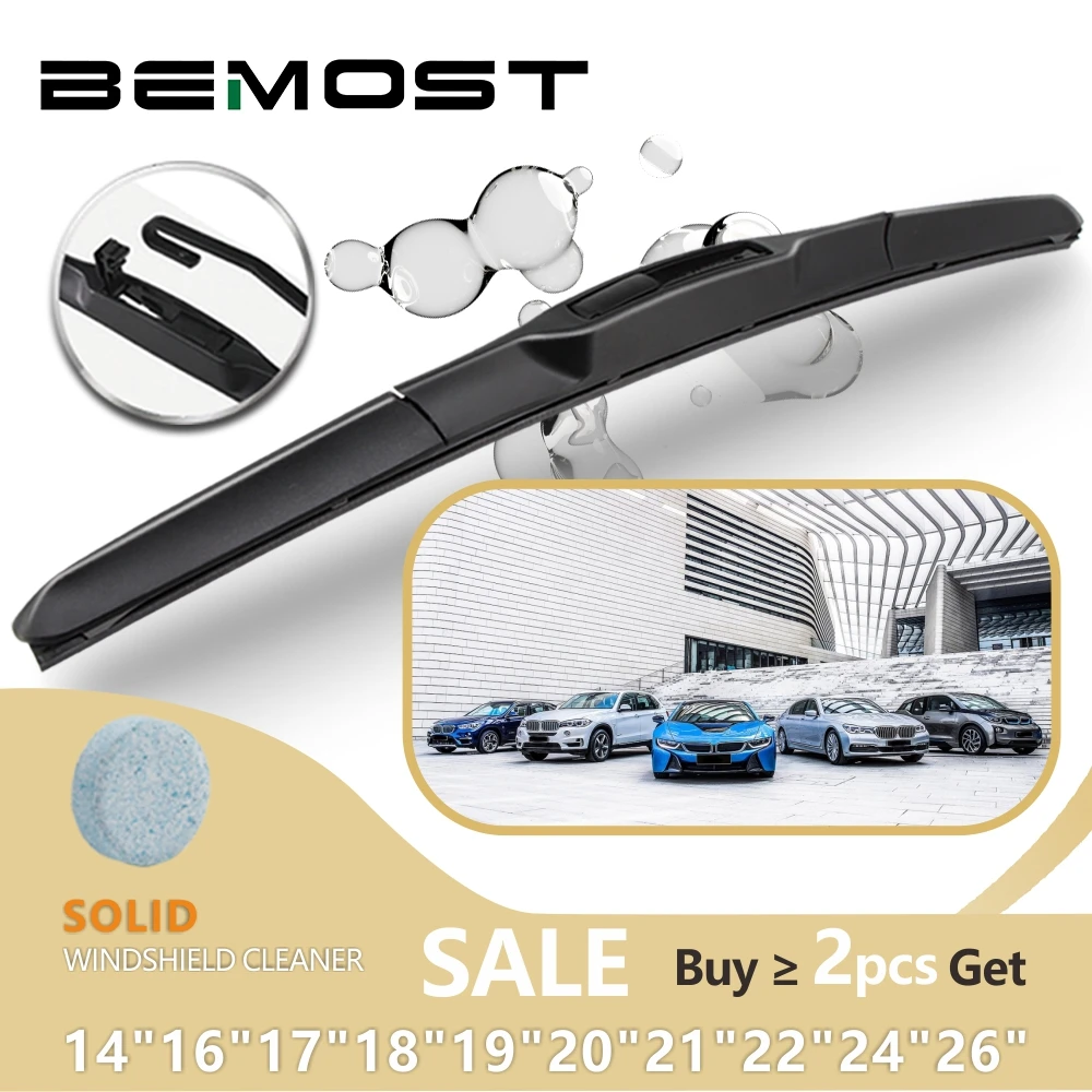 

BEMOST Universal U-Type Car Wiper Blade 14"16"17"18"19"20"21"22"24"26" U Hook Windscreen Windshield Rubber Hybrid Auto Wipers