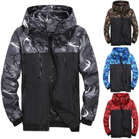 camouflage mens jacket outdoor work clothes hooded color matching new youth casual coat 8805