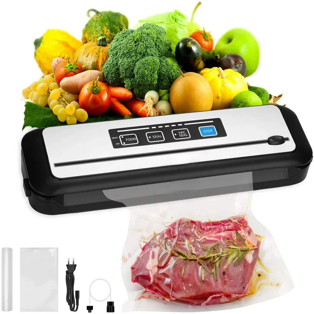 

Sealer , Dry & Moist Sealing Modes,-in Cutter, with Starter Kit, Automatic PowerVac Air Sealing for Food Preservation
