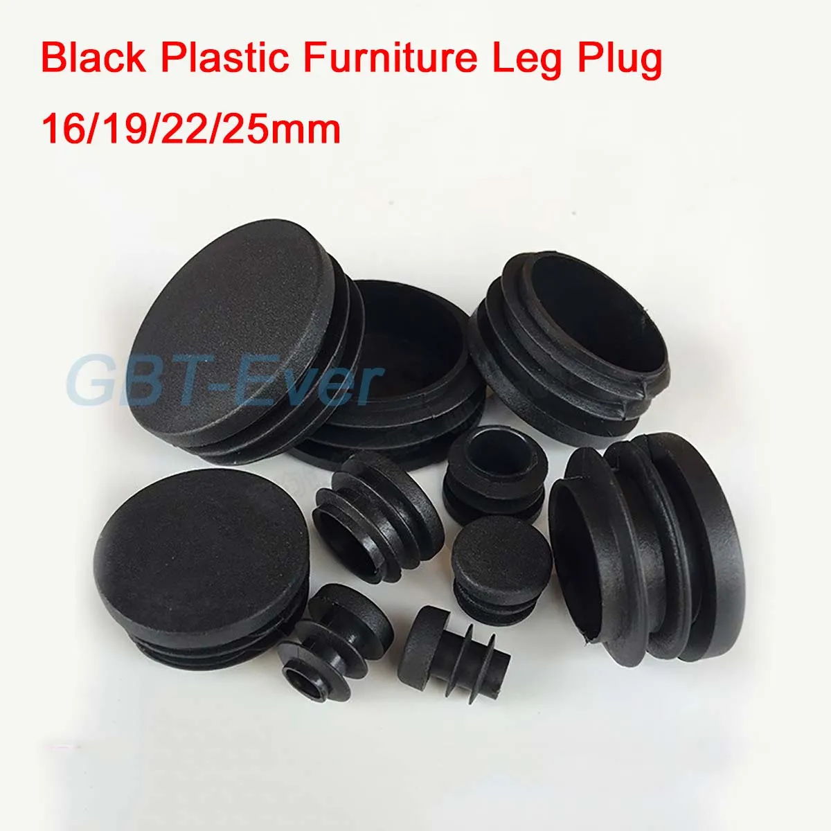 

10/20/30Pcs Thickened Black Plastic Furniture Leg Plug Blanking End Cap Bung for Round Steel Pipe Tube Insert Plug 16/19/22/25mm