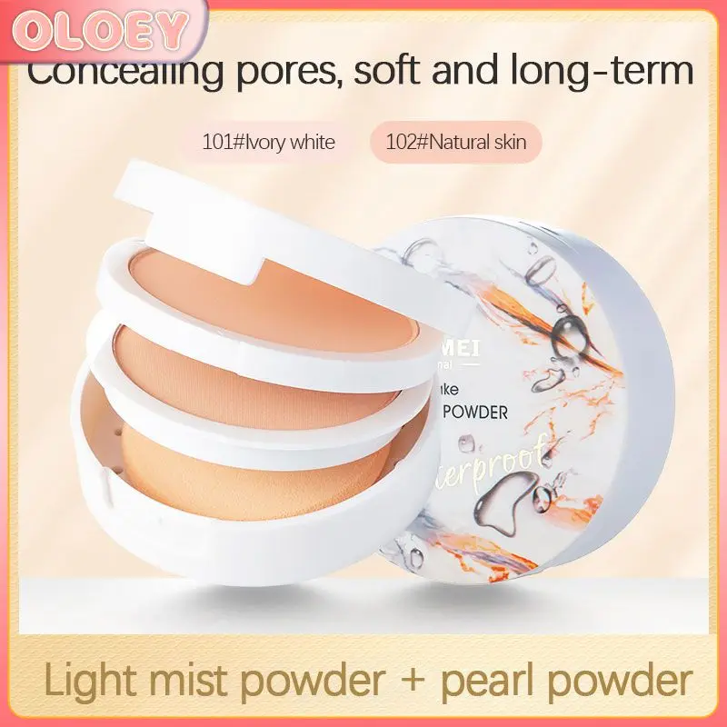 

Lightweight Face Pressed Powder Oil Control Natural Foundation Powder 2 Colors Smooth Finish Concealer Setting Powder