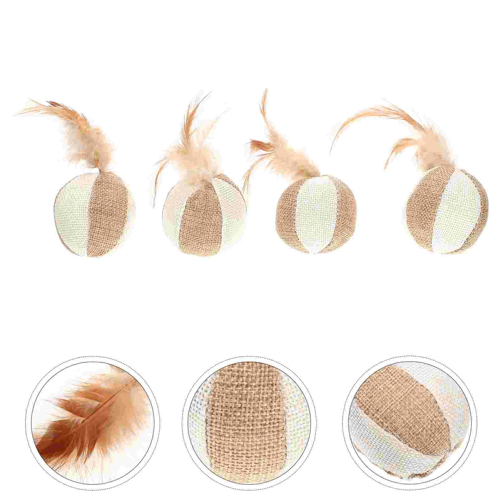 

4pcs Cat Teasing Balls Catnip Balls Playthings Funny Cat Interactive Catnip Practical Cat Teaser for Pet Cat