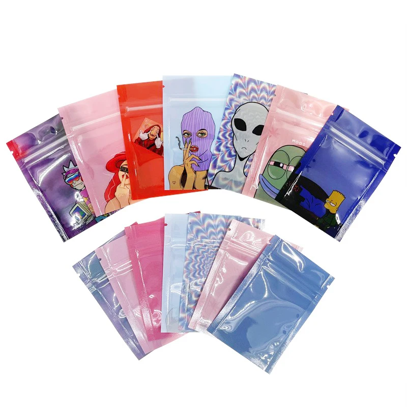 6x9 CM Cartoon Pattern Plastic Bag Zip Lock Pouch Cookie Candy Package Bolsa Food Storage Pochon Bags With Window