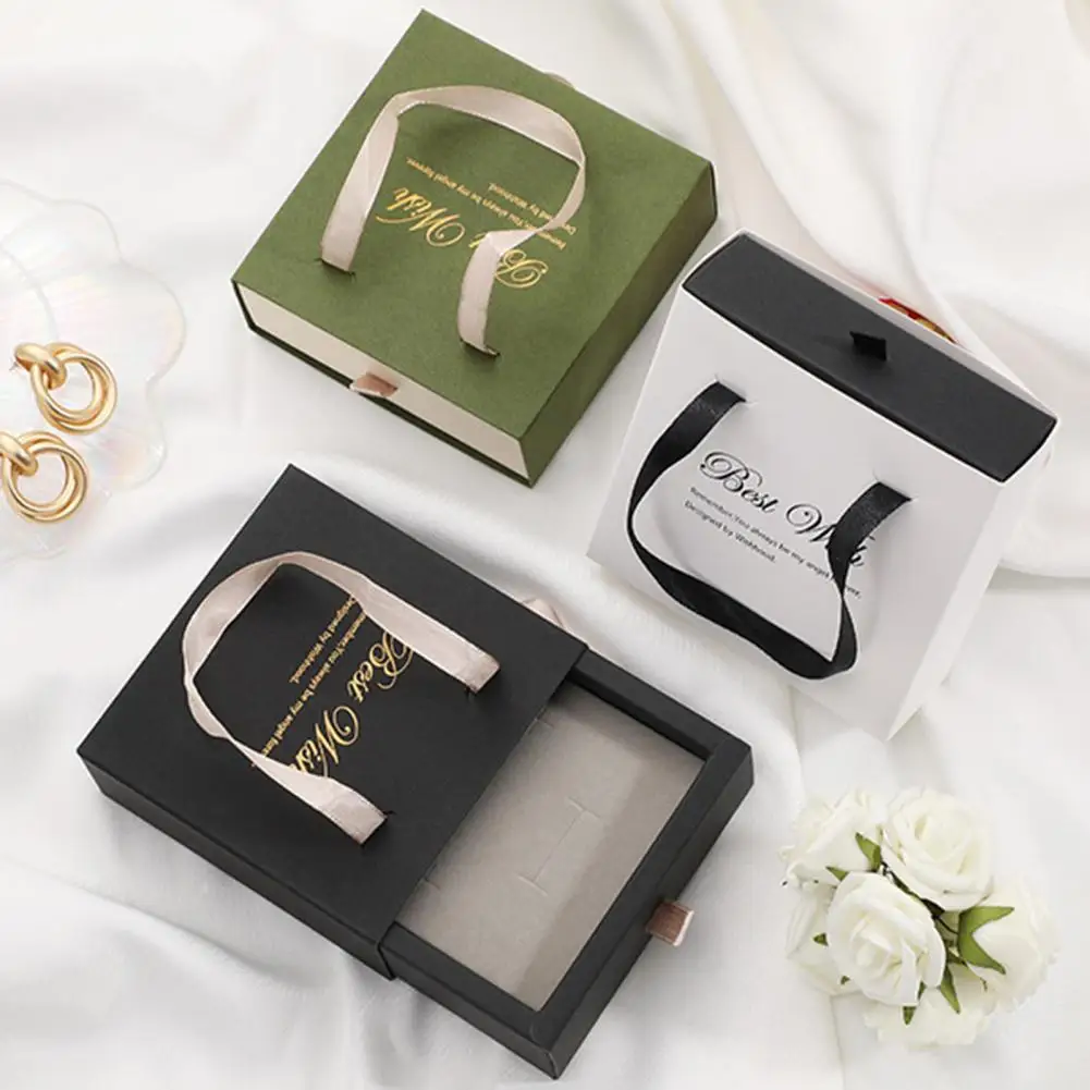 

Vintage Jewelry Box Handles Modern Design Drawer Knob Jewelry Packaging Necklace Square Drawer Box Present