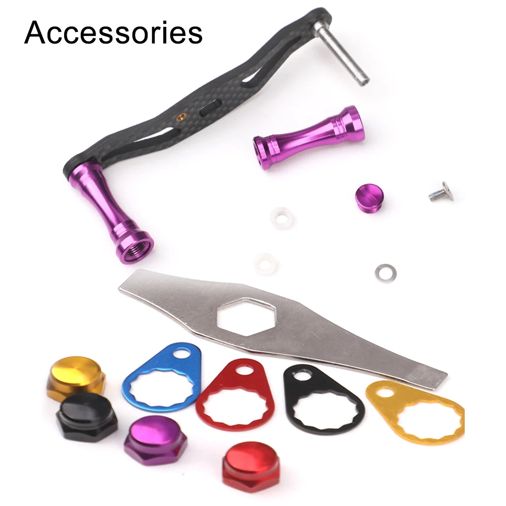 

2023 Refit 3K Carbon Fiber Fishing Reel Handle Rocker Light Weight 20g Rubber Knob For DAIWA Or SHIMAN O Baitcasting Reel