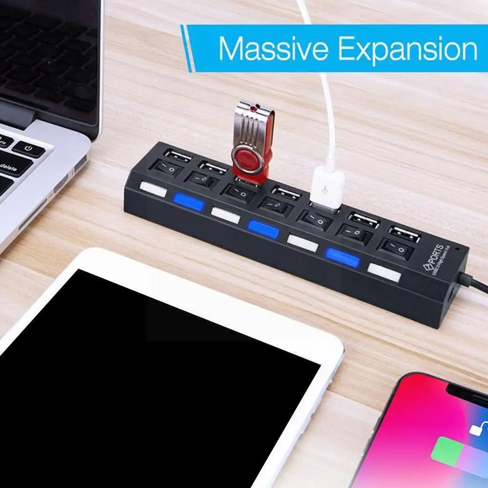 

Usb 2,0 концентратор Мульти Usb разветвитель адаптер питания 4/7 портов Мышь Клавиатура U диск кардридер принтер расширитель с переключателем дл...