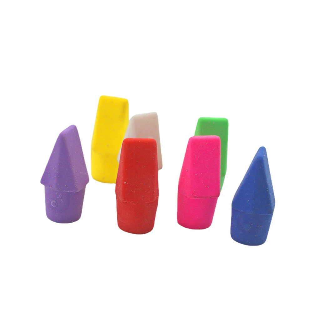 

120 Pieces Color Random Pencil Erasers Pen Caps Accessories