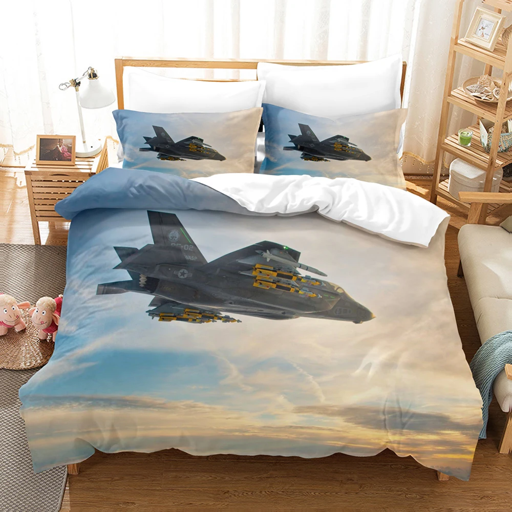 

Bedding Set 3D Printed Duvet Cover Set For Boys Twin Full Queen King Size Children Gift Dropshipping RC Plane F35 Fighter