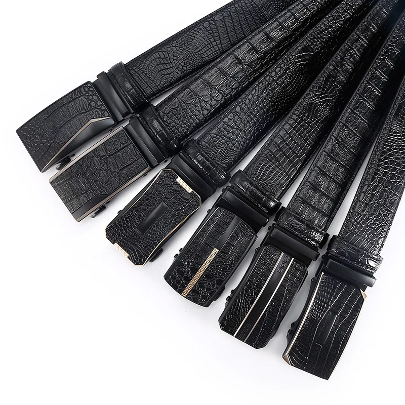 

Ремень мужской из микрофибры с автоматической пряжкой, Модный деловой Повседневный ковбойский пояс для джинсов