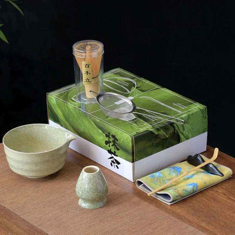 Японский керамический набор матча безопасный бамбуковый венчик чайная ложка