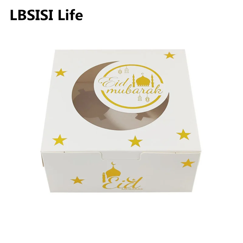 

Коробки для торта LBSISI Life, 5 шт., ИД Мубарак, прозрачная оконная выпечка, 4 ячейки, упаковка для кексов, кондитерских изделий, декор для исламско...