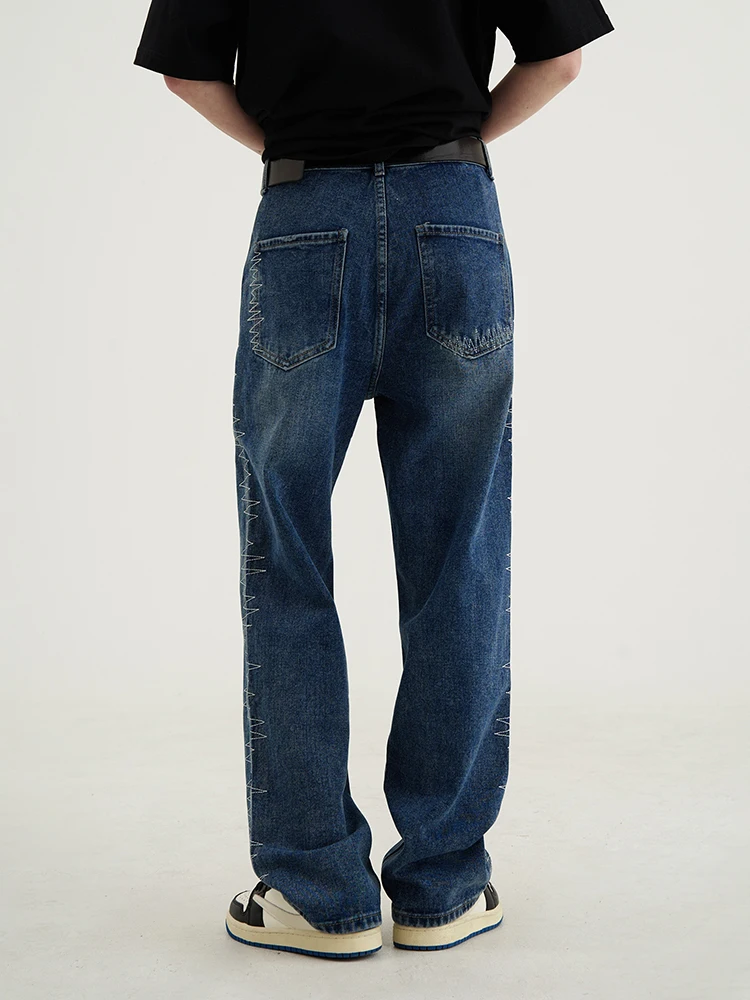 Y2K Men's Loose Embroidered Jeans Women's Hip-hop Style Street Clothing Jeans Men Clothing Pants