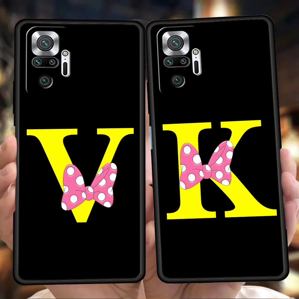 

Alphabet Letter Phone Case Cover For Redmi Note 12 10 11 Pro K50 K40 Gaming 8T 9 8A 9A 9C 9S Pro Soft Shockproof Shell Fundas