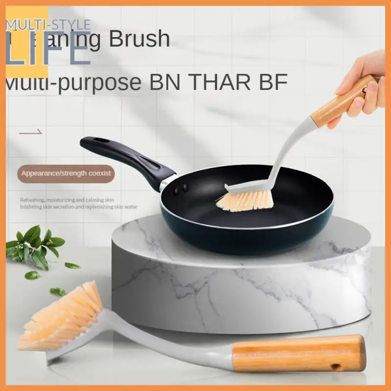 

Use Convenient Washing Brush Soft-haired Natural Wooden Cleaning Scrubbers 1pc Non-stick Oil Cleaning Brush Simplicity