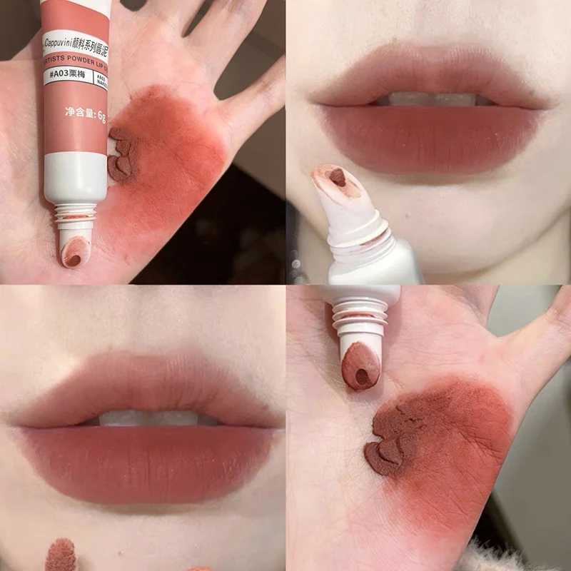 

6 Color Nude Lip Gloss Liquid Lipstick Lip Tint Mud Long Lasting Velvet Matte Women Beauty Cosmetic Waterproof Lasting Sexy