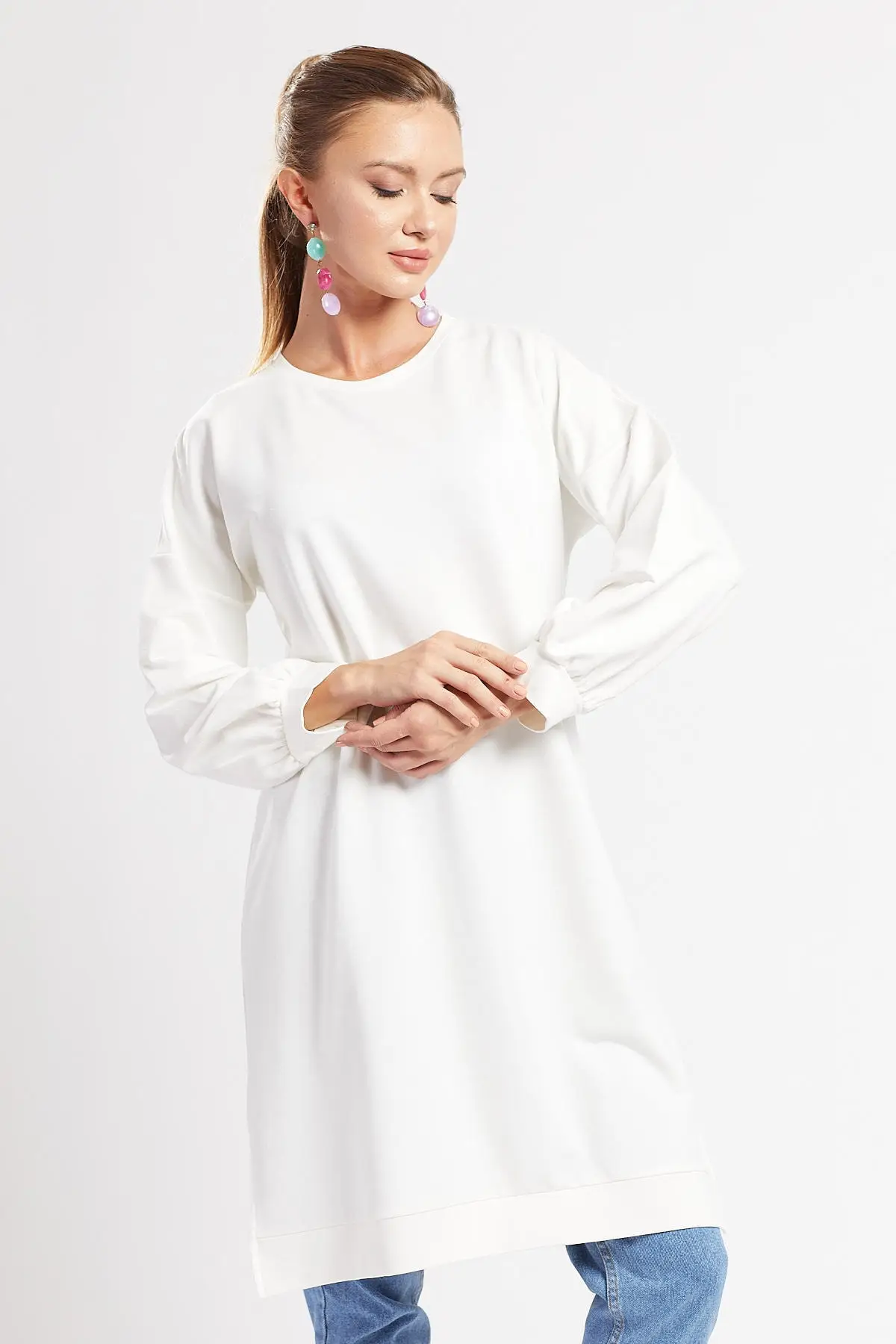 

The 1483 side slit gowns Women Muslim Tunic 2021 Fashion