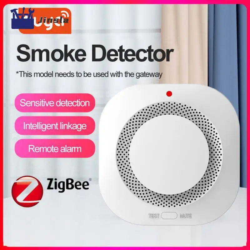 

9v Smoke Detector Family Security Progressive Sound Photoelectric Work With Tuya Zigbee Hub Alarm Sensor App Control Wireless