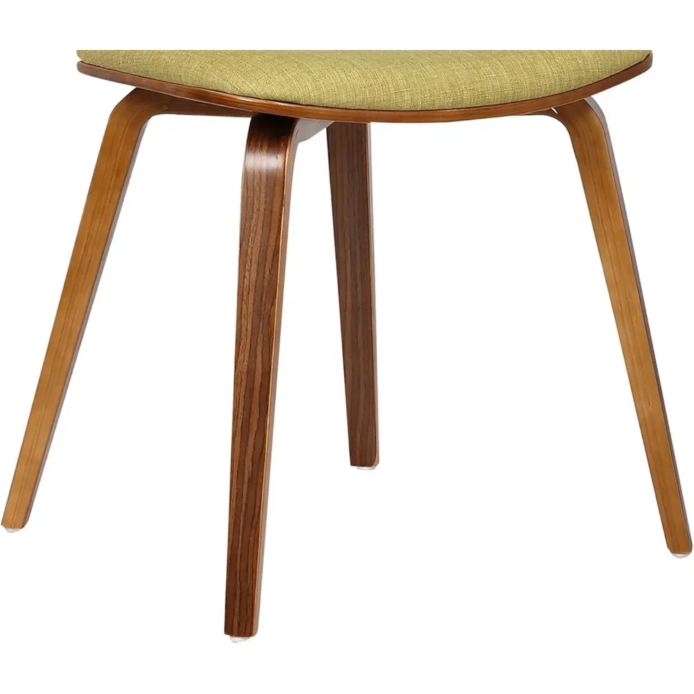 Современный обеденный стул середины века с обивкой из ткани и орехового дерева