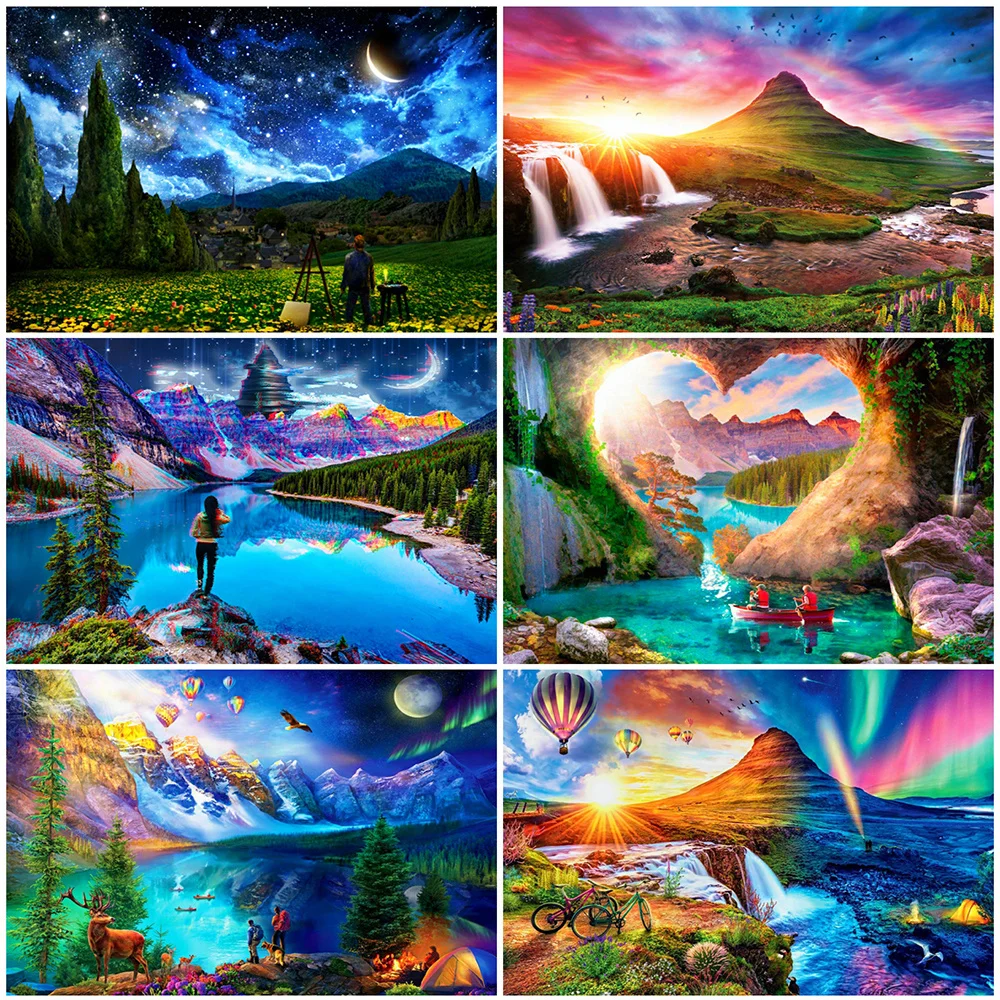 

Evershine Diamond Painting New Collection 2022 Landscape Diamond Embroidery Aurora Cross Stitch Kits Mountain Valley Home Decor