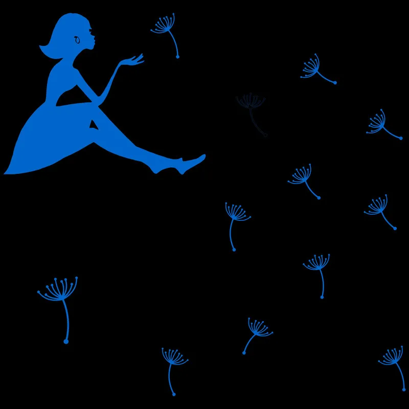 Девушка выдувается Одуванчик светящийся стикер искусственное украшение потолка