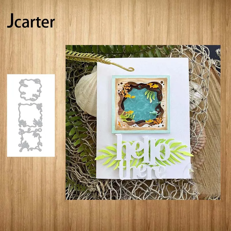 

Lake Aquatic Square Background Metal Cutting Dies Craft Cut Die Stencil Scrapbook Handmade Make Album Model Punch Blade Decor