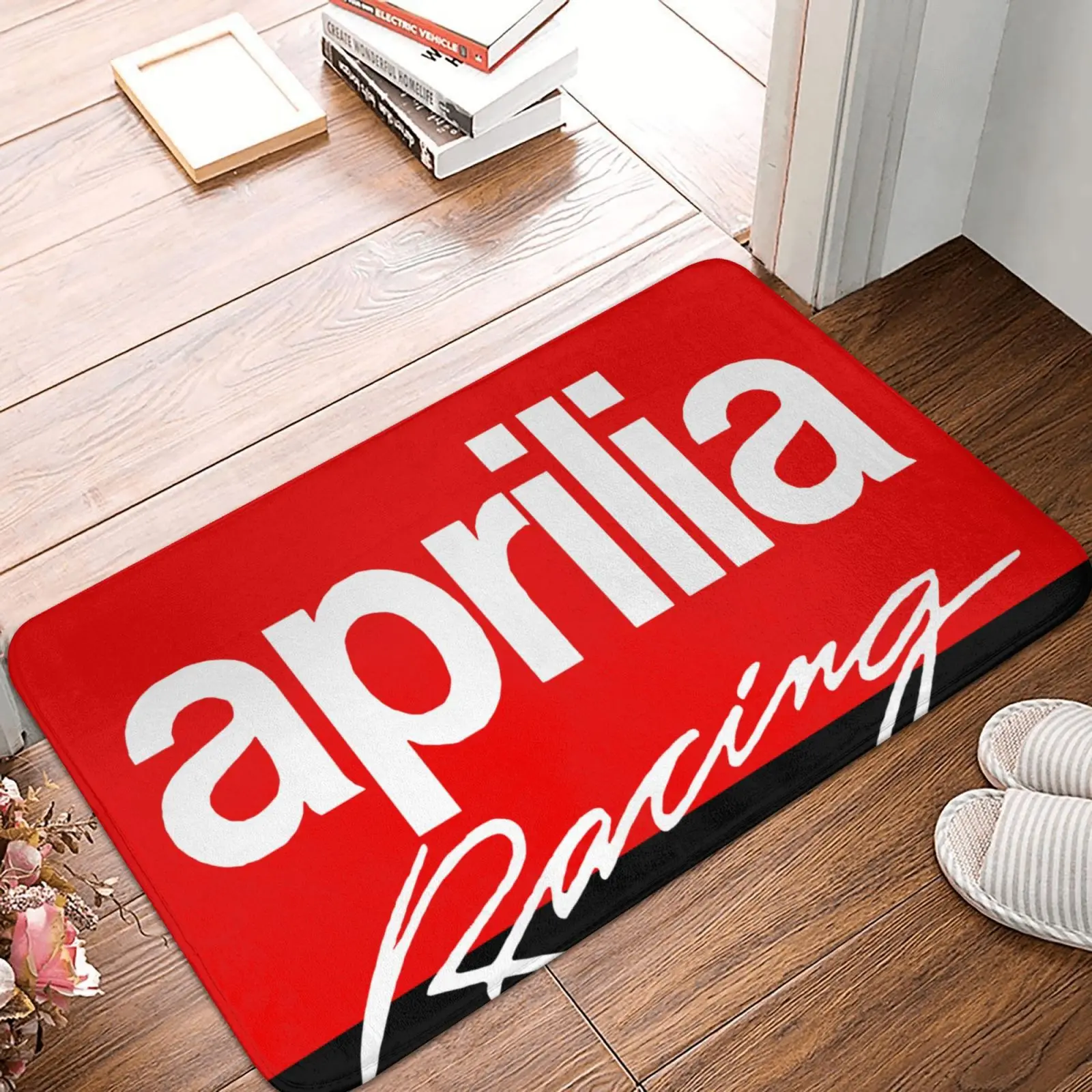 

Длинный мотоциклетный ковер Aprilia для гонок, полиэстер, коврик для прихожей и ванной, Забавный для мальчиков, детской комнаты