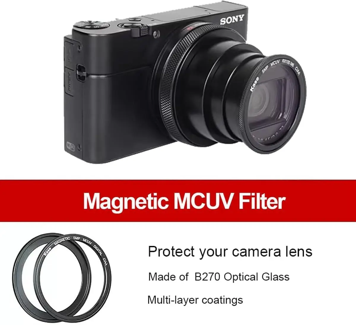 Фото Набор магнитных фильтров Kase Wolverine UV+CPL+ND1000 для Sony ZV-1 RX100 Ricoh GR №3