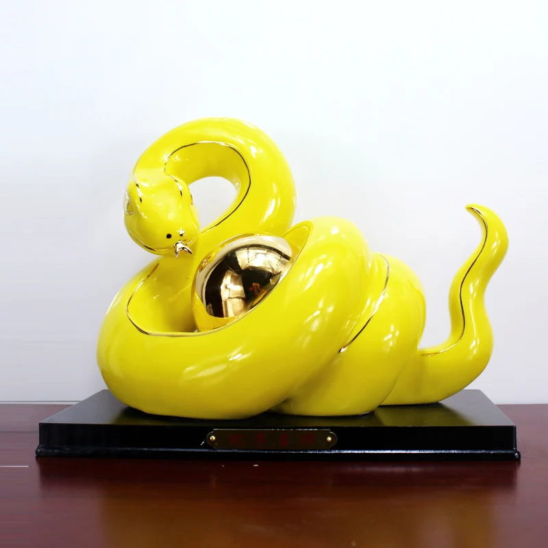 Керамический орнамент в виде змеи фарфор белый зодиак милые креативные изделия