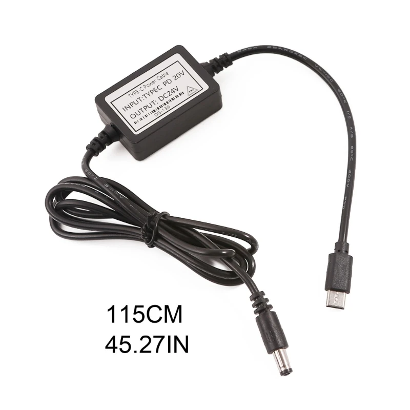 Кабель-адаптер питания USB TypeC PD toDC PD12V 15V 20V to DC24V 5 5x2 1 мм преобразователь