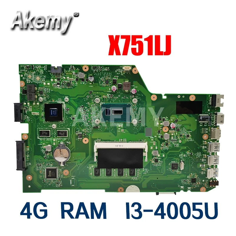 

X751LB i3 i5 i7 CPU V2G GPU 4G RAM Материнская плата Asus R752LA X751LJC R752LD X751LN X751LD X751LJ X751LB A751L материнская плата для ноутбука