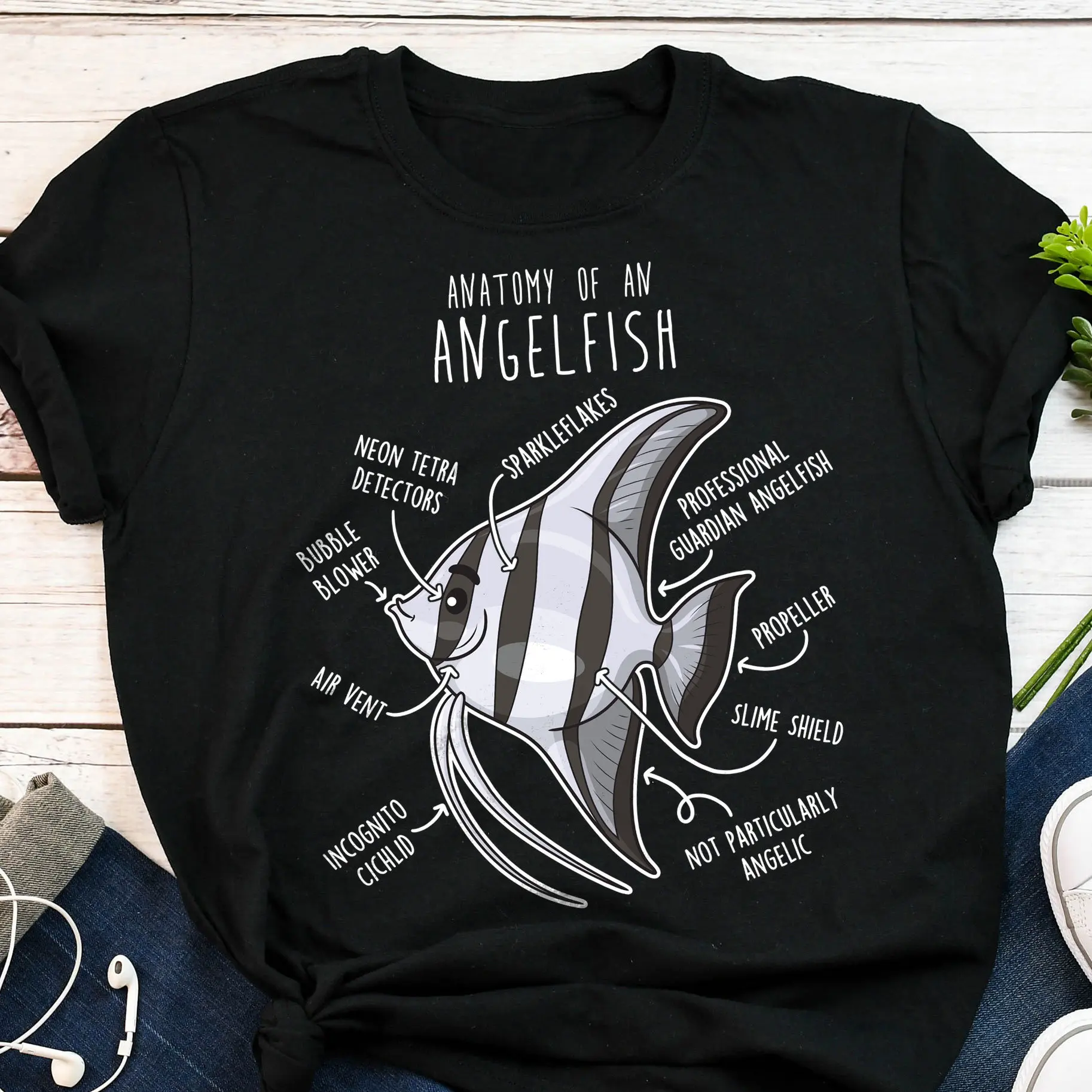 Футболка Angelfish забавная футболка для любителей аквариума милый питомец ангел
